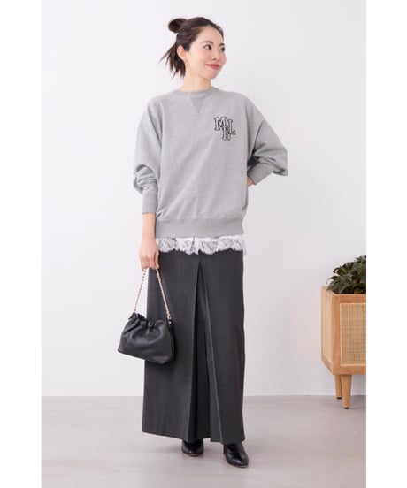 【MICA&DEAL】 0126309089 "MDL"フロッキーロゴプリントスウェット