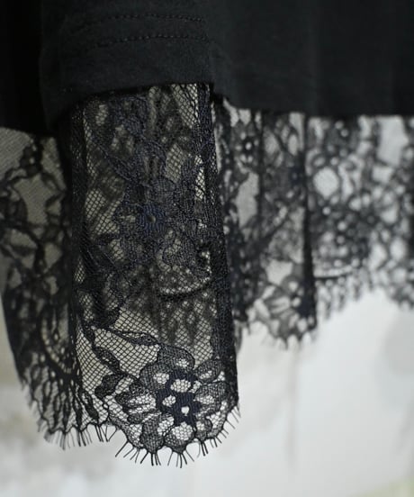 【TenuE】 26040201 裾レースロゴカットソー