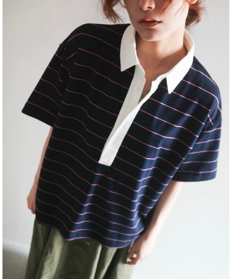 【alee】 861124 ボーダーポロTee