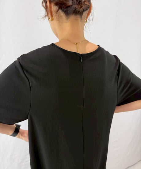 【cafune】625102 2サイズ展開 mat stretch georgette flare onepiece