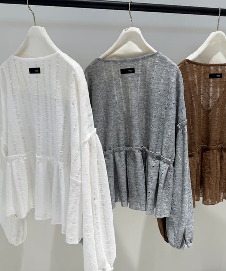 【ayane '26 winter collection】876832 ラダーニットペプラムブラウス