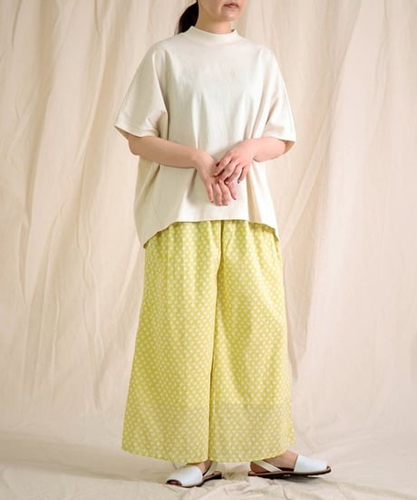 [Brocante / ブロカント]  33-0344X インドプリント(チェック) ピエロパンツ
