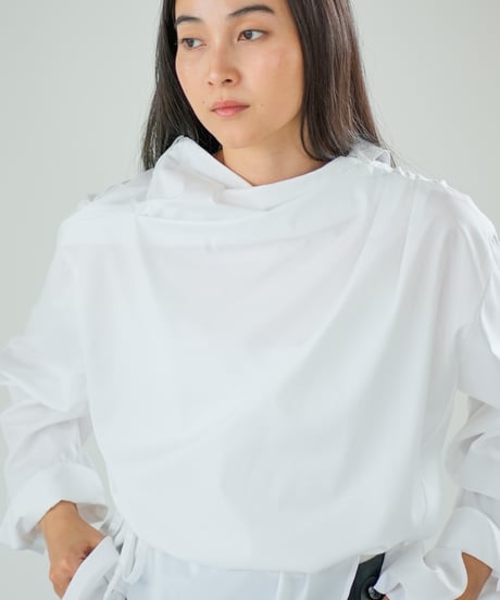 【Lallia Mu】ダブルフェイスブラウジングシャツ 2711610／2月上旬～2月中旬発送予定