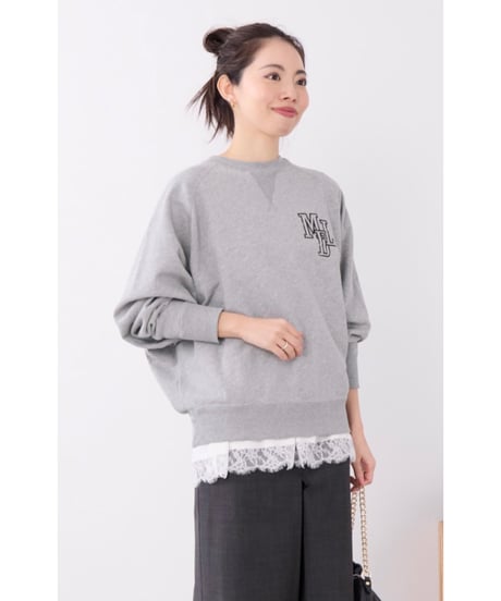 【MICA&DEAL】 0126309089 "MDL"フロッキーロゴプリントスウェット
