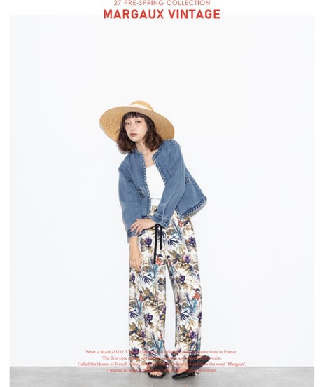 【MARGAUX VINTAGE | '27 Spring Collection】 ボタニカル柄パンツ  PT 27011／1月下旬から2月中旬発送予定