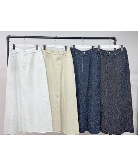 【PRIORITY | Pre-Order '27 Spring Collection】ブークレデニムマキシスカート P71071KR／1月末より発送予定