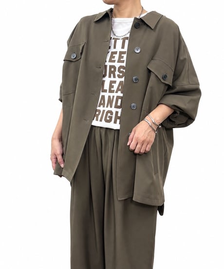 【siro de la bonte | '27 Spring Collection】 stretch linen like twill shirt jacket R713305