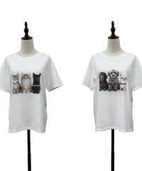 【siro de la bonte | '27 Spring Collection】soft cotton dog or cat? Tshirt(レディースサイズ） R713224