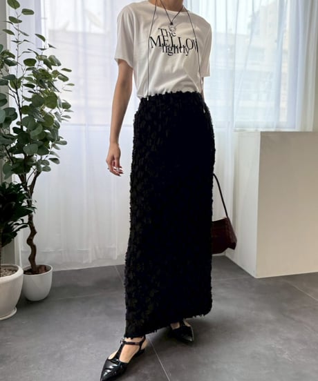 【cafune】  635603　fringe jacquard tight skirt