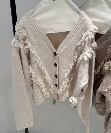 【ayane '26 winter collection】876834 フリンジニットカーディガン