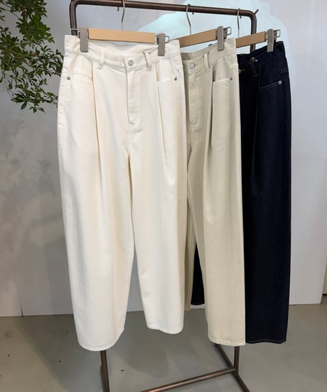 【cafune 27SS】 15631 10oz soft denim tuck pants