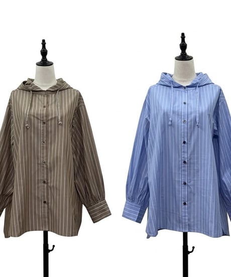 【siro de la bonte | '27 Spring Collection】stripe broad foody shirt R713312