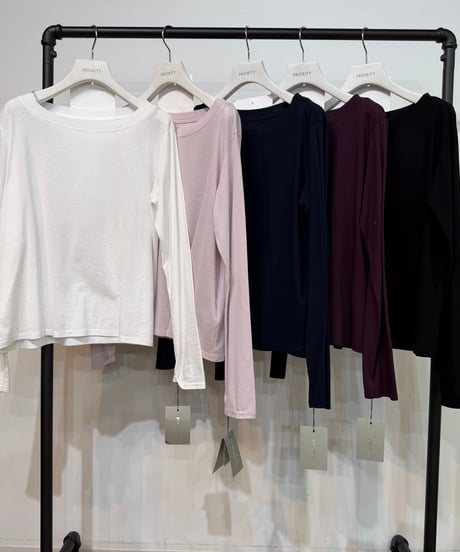 【PRIORITY | '27 Spring Collection】 ボートネックシアーロンT P71141TW／１月中旬から２月中旬発送予定