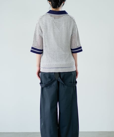 【Lallia Mu】 フィッシュネットニットポロ 2711461／3月上旬～3月中旬発送予定