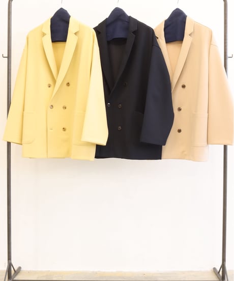 【LE MELANGE | '27 Spring Collection】POLYESTER TWILL JERSEYダブルジャケット 8711803／２月中旬から３月上旬発送予定