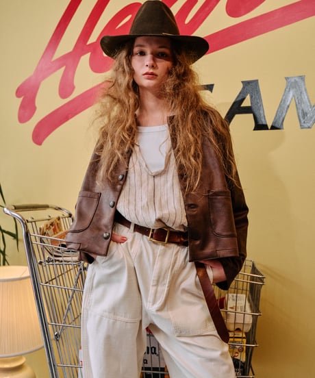 【LE MELANGE | '27 Spring Collection】 LEATHER LIKE JERSEYライトジャケット 8711801／２月上旬から２月下旬発送予定