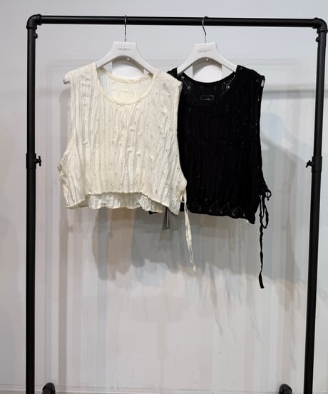 【PRIORITY | Pre-Order '27 Spring Collection】クリンクルレースタンク P71005JT／1月中旬より発送予定