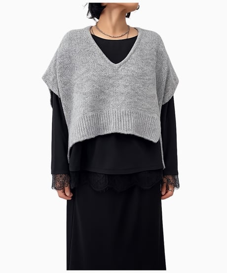 【siro de la bonte 26AW】R653112 glitter yarn short vest
