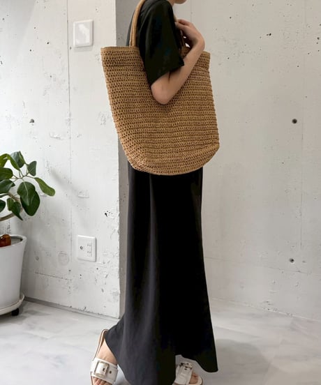 【cafune】625102 2サイズ展開 mat stretch georgette flare onepiece