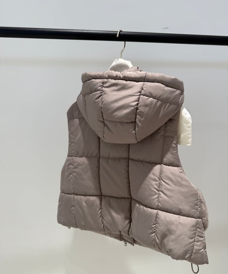 【ayane '26 winter collection】876814 エコファー×中綿ドッキングショートベスト