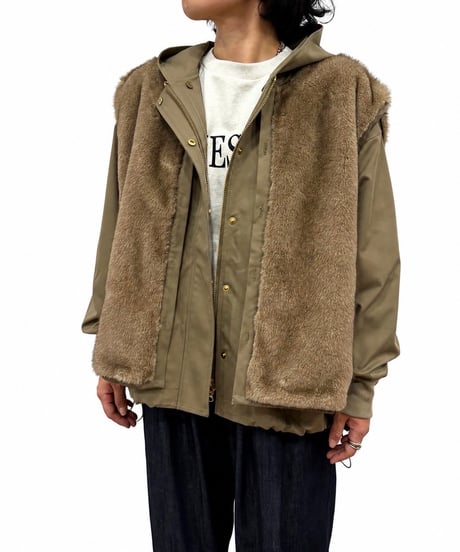 【siro de la bonte 26AW】R653314 solid twill mountain jacket（ecofurライナーセット）