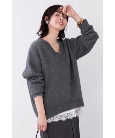 【MICA&DEAL】 ラクーンデュアルVネックニット 0126308103