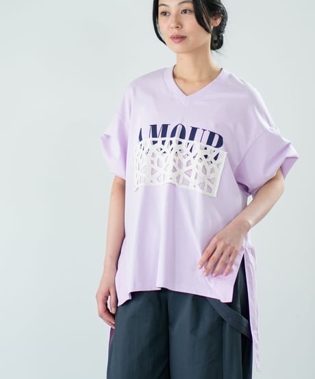 【Lallia Mu】 レースドッキングロゴカットソー 2711535／3月上旬～3月中旬発送予定