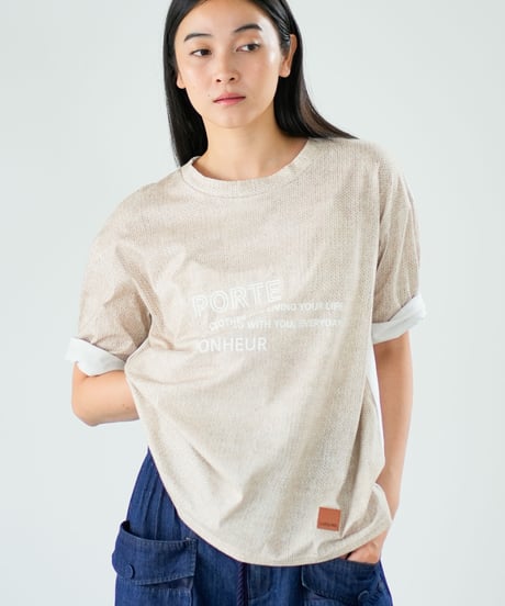 【Lallia Mu】 ファブリックプリントTシャツ 2711538／3月上旬～3月中旬発送予定