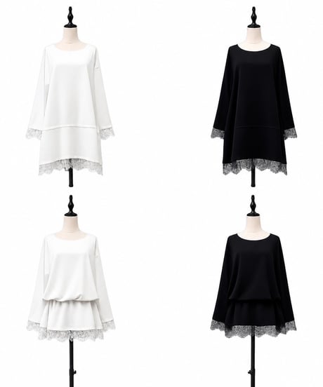 【siro de la bonte 26AW】R653209 hightwist smooth 2way lace docking pullover