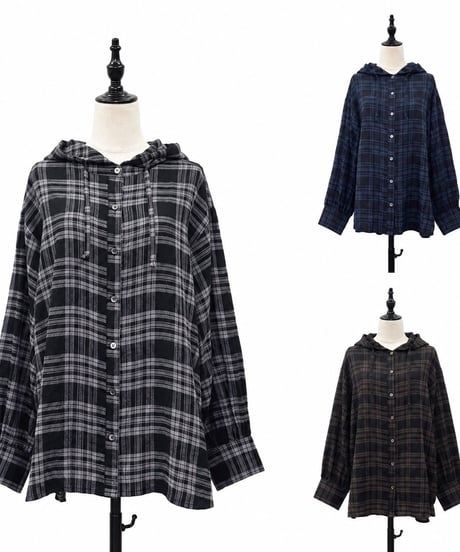【siro de la bonte | '27 Spring Collection】crinkle check foody shirt R713311
