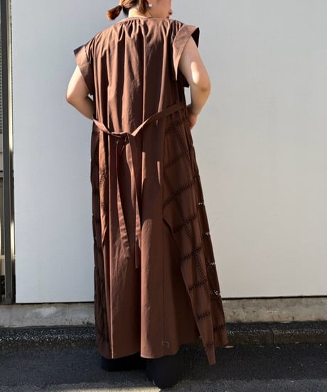 【Lallia Mu】2613374 クロッシェチェックパネルワンピース