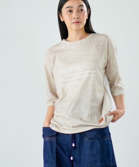 【Lallia Mu】 ファブリックプリントTシャツ 2711538／3月上旬～3月中旬発送予定
