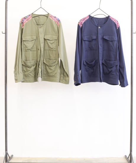 【LE MELANGE| '27 Spring Collection】コットンボイル刺繍ミリタリーブルゾン 8713806／３月上旬から３月下旬発送予定