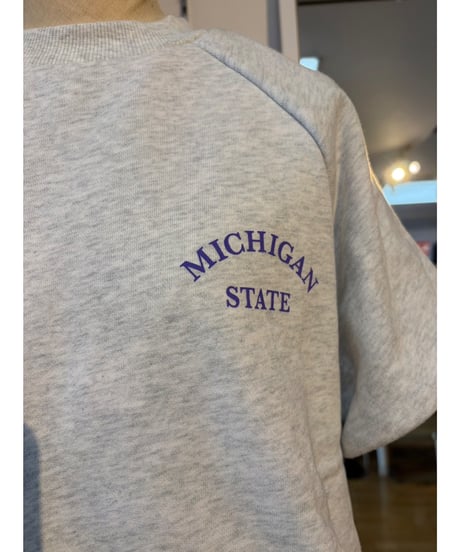 【allee】 851324 配色ラグラン半袖スウェット
