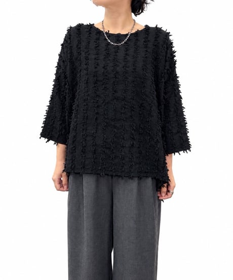 【siro de la bonte | '27 Spring Collection】 fringe Jacquard wide pullover R713208