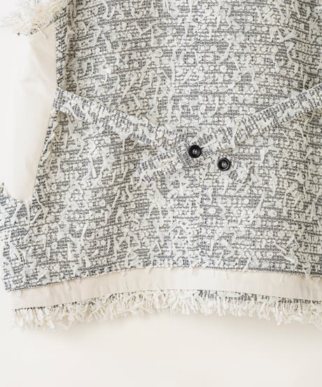 【Lallia Mu】 デニムドッキングツイードベスト 2711233／2月上旬～2月中旬発送予定