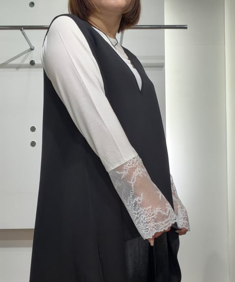 【SUGAR ROSE】268552 袖レースクルーネックPO