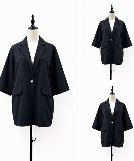 【siro de la bonte | '27 Spring Collection】 stripe stretch flannel S/S jacket R713307
