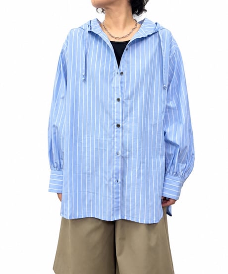 【siro de la bonte | '27 Spring Collection】stripe broad foody shirt R713312