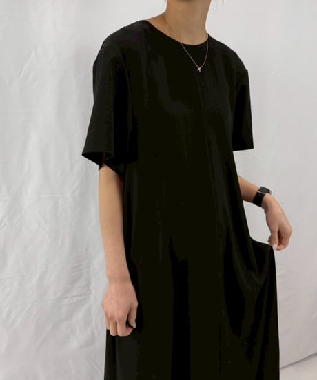 【cafune】625102 2サイズ展開 mat stretch georgette flare onepiece