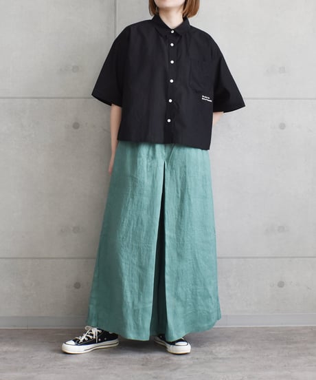 【AUG】 862114 シアー クロップド刺繍シャツ｜5分袖