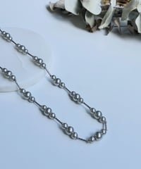 【charmaer 27 Early spring】297122 グレーパールロングネックレス