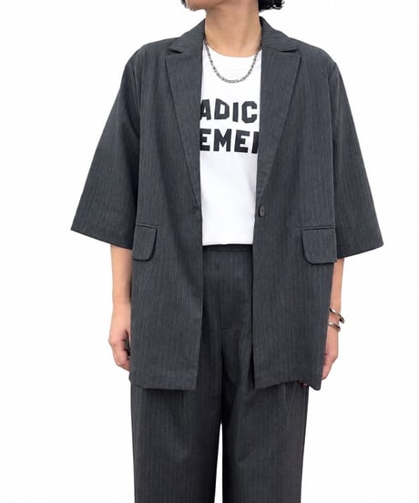 【siro de la bonte | '27 Spring Collection】 stripe stretch flannel S/S jacket R713307