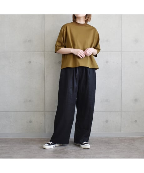 【AUG】 862313 クールタッチ天竺 6分袖クロップド Tee｜接触冷感