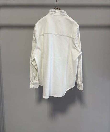 【MARGAUX VINTAGE | '27 Spring Collection】 ライトオンスデニムフリルシャツ   BL 27014／1月中旬から2月中旬発送予定