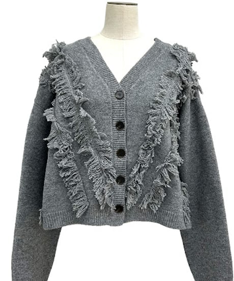 【ayane '26 winter collection】876834 フリンジニットカーディガン