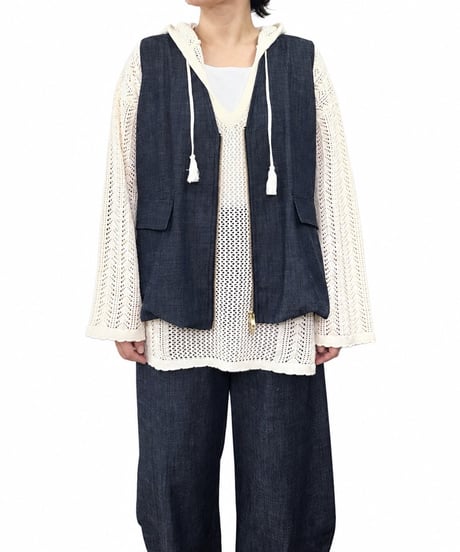 【siro de la bonte | '27 Spring Collection】 soft denim balloon Vneck vest R713309