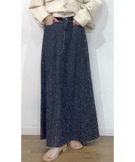 【PRIORITY | Pre-Order '27 Spring Collection】ブークレデニムマキシスカート P71071KR／1月末より発送予定