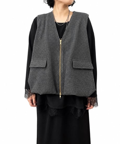【siro de la bonte 26AW】R653310 light melton balloon vest