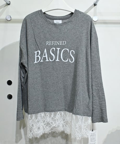 【TenuE】 26040201 裾レースロゴカットソー